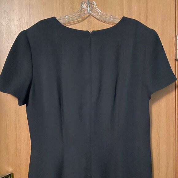 Maggy London Black Short Sleeve Long Dress with row of buttons - Picture 9 of 10